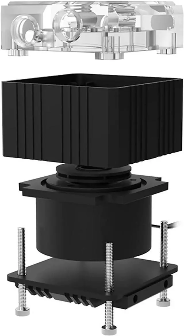Alt view image 3 of 5 - Computer water cooler silent water pump with a head of 3.5 meters can be combined with a water tank. PU-EF4(5V RGB AURA,Black(Small 4pin))