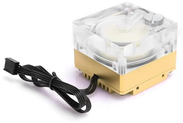 Alt view image 6 of 7 - RiToEasysports Water Cooling Pump Acrylic Computer Accessories Acryline Heat Collar for Special Pwm Control, Ultrasiletious Cooling (Golden)