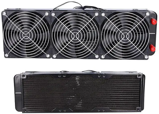 Alt view image 5 of 7 - 360mm Water Cooling Radiator 18 Pipe Aluminum Heat Exchanger Radiator, Computer CPU Cooler Cooling Fan for Industrial Variable Frequency Drive