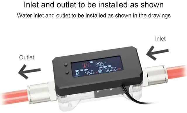 Alt view image 3 of 7 - Digital Meter Alarm for Water Cooling System, RPM Temperature Detect with Water Cooling Pump Alarm, for Gasoline, Kerosene, Engine Oil