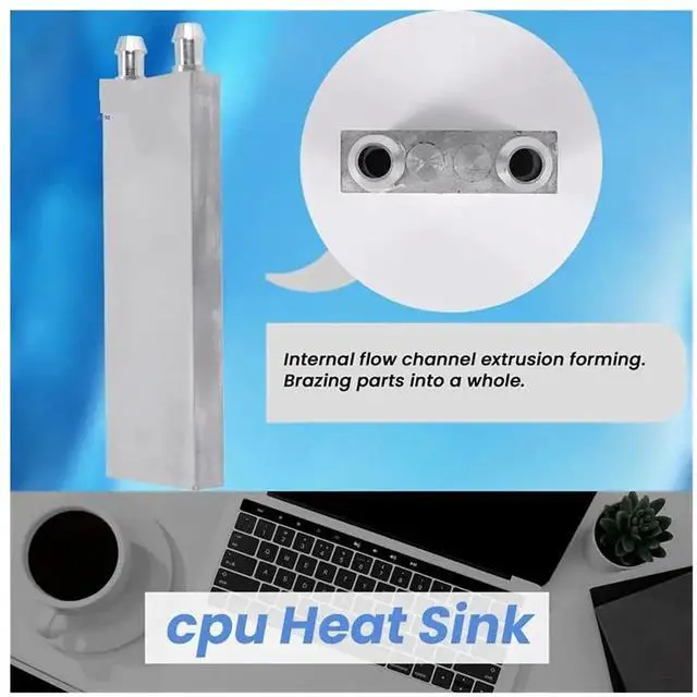 Alt view image 2 of 6 - Aluminum Water Cooling Block 1pc Aluminum Alloy CPU Radiator 40X120mm Water Cooling Block Liquid Cooler Heat Sink