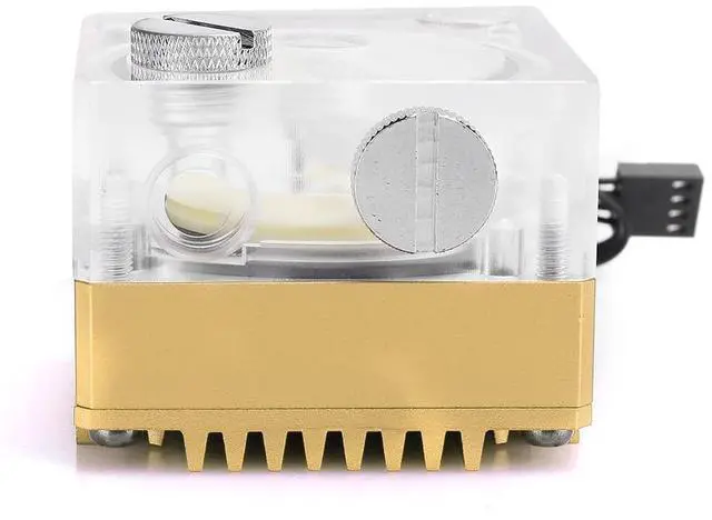 Alt view image 3 of 7 - RiToEasysports Water Cooling Pump Acrylic Computer Accessories Acryline Heat Collar for Special Pwm Control, Ultrasiletious Cooling (Golden)