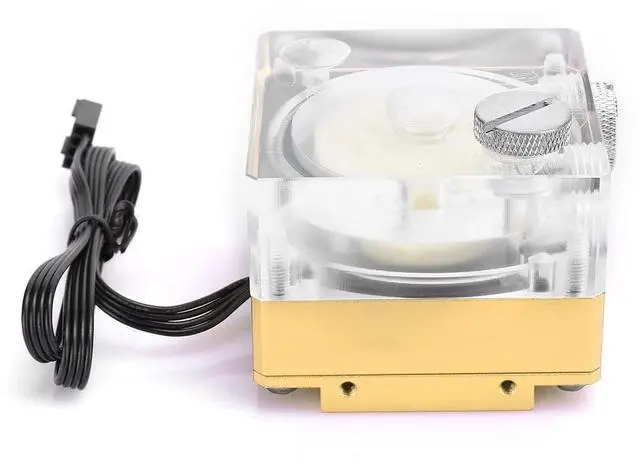 Alt view image 2 of 7 - RiToEasysports Water Cooling Pump Acrylic Computer Accessories Acryline Heat Collar for Special Pwm Control, Ultrasiletious Cooling (Golden)