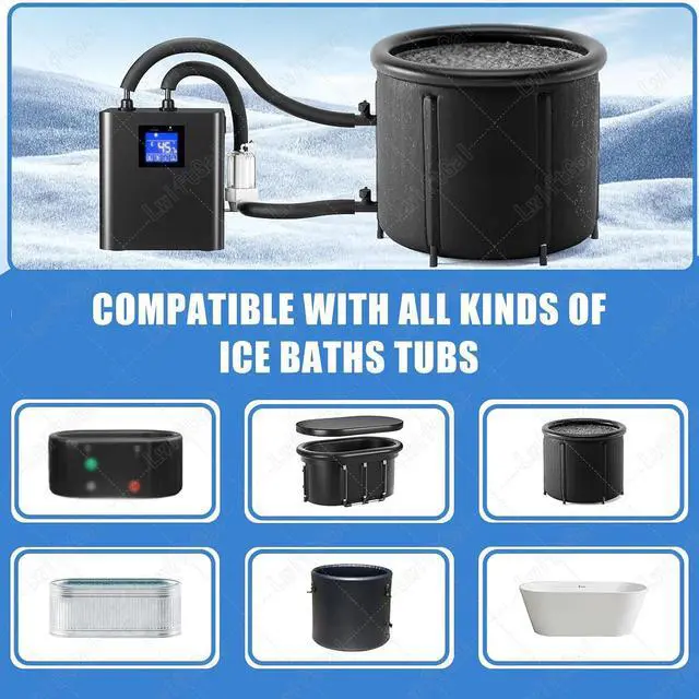 Alt view image 2 of 7 - Cold Plunge Chiller for Tubs, Ice Bath Chiller with Filter and Water Pump, Insulated Hoses Improve Cooling Performance, Recovery Water Cooler for Athletes Doublewaterpumps
