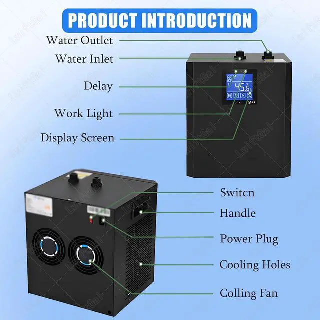 Alt view image 3 of 7 - Cold Plunge Chiller for Tubs, Ice Bath Chiller with Filter and Water Pump, Insulated Hoses Improve Cooling Performance, Recovery Water Cooler for Athletes Doublewaterpumps