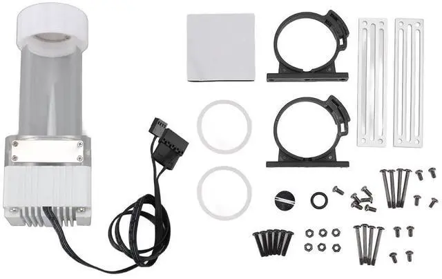 Alt view image 6 of 7 - Water Cooling Pump Tank Water Cooling Pump Tank Mesh Capacity Filtration Pump Household Sine Built in Magnetic Levitation for Water Tank (White)