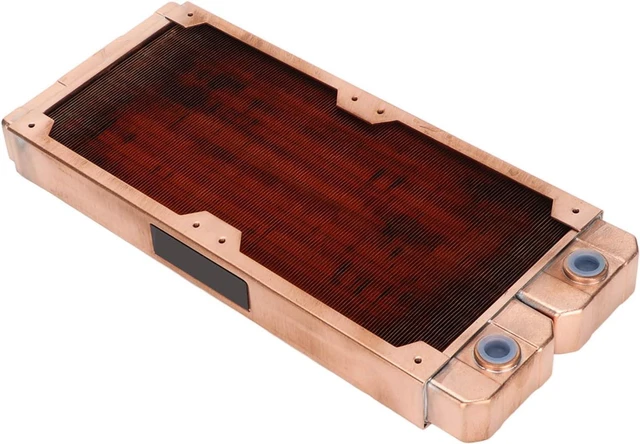 Alt view image 7 of 7 - EBTOOLS Water Cooling Radiator, TSRP ZT 240TG All Copper 7mm Round Tube Heat Sink, G1/4 Thread Industrial Computer Water Cooling Radiator, for 12cm/4.72in Fan
