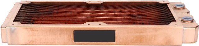 Alt view image 5 of 7 - EBTOOLS Water Cooling Radiator, TSRP ZT 240TG All Copper 7mm Round Tube Heat Sink, G1/4 Thread Industrial Computer Water Cooling Radiator, for 12cm/4.72in Fan