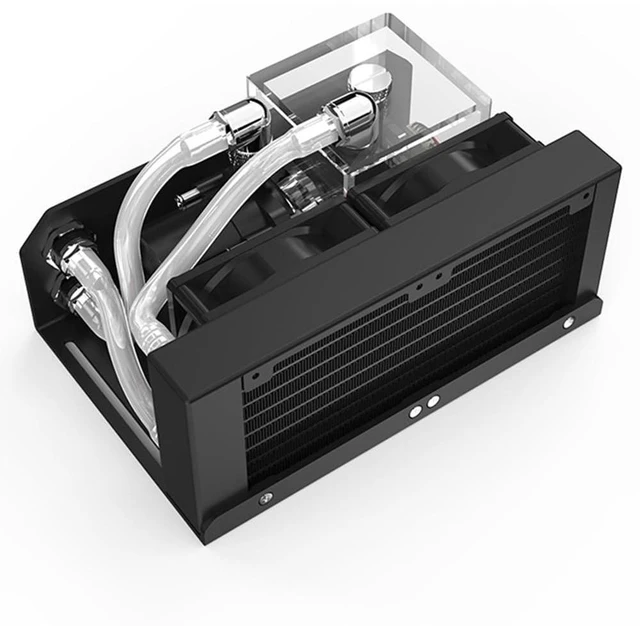 Alt view image 7 of 7 - Water Cooler Tank 300ML 80mm Fan 4000RPM 12V 10W for PC Water Cooling System 600L/H Water Cooling Pump 4 M Pump Head