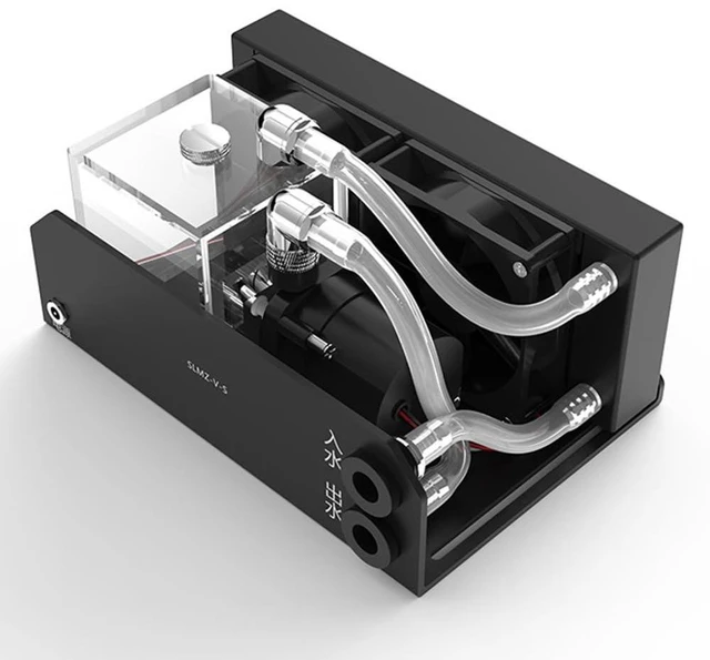 Alt view image 4 of 7 - Water Cooler Tank 300ML 80mm Fan 4000RPM 12V 10W for PC Water Cooling System 600L/H Water Cooling Pump 4 M Pump Head