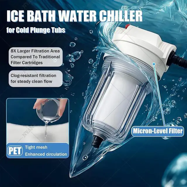 Alt view image 5 of 7 - Ice Bath Water Chiller for Cold Plunge Tubs, 1/3 HP Upgraded Ice Bath Chiller with External Filter Water Pump, Ideal for Cold Plunge Recovery Ice Bath Tubs Home Use Twinpumps