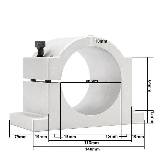 Alt view image 6 of 6 - Water Cooled Kit 1.5kw ER11 Water Cooling 80x200mm 0.01mm Accuracy 220v/380v & 80mm Bracket(380v)