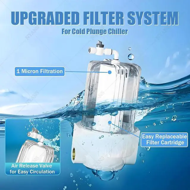 Alt view image 5 of 7 - Ice Bath Water Chiller for Cold Plunge Tubs, 1/3 HP Upgraded Cold Plunge Chiller with External Filter & Pump, Insulated Hoses, for Cold Therapy Recovery Twinpumps