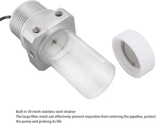 Alt view image 4 of 6 - Water Cooled Magnetic Levitation Water Pump Integrated Pub Pmd5 Intelligent Temperature Control Pom 30 Mesh Filter Screen G1/4 Pc for Cooling System Integrated Pump (Silver)