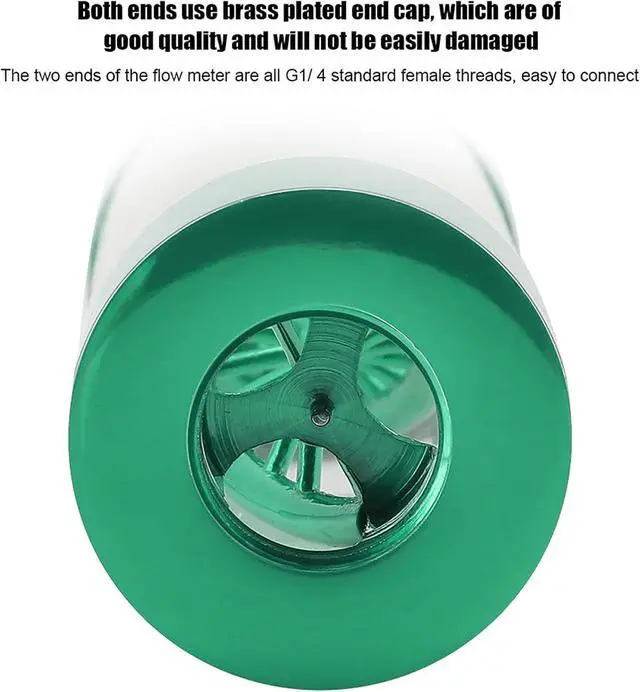 Alt view image 5 of 7 - High Accuracy Water Meter Multiple Color Metal Spiral G1/4 Female Thread for Computer Water Cooling with Gallon Consumption Measurement (Green)