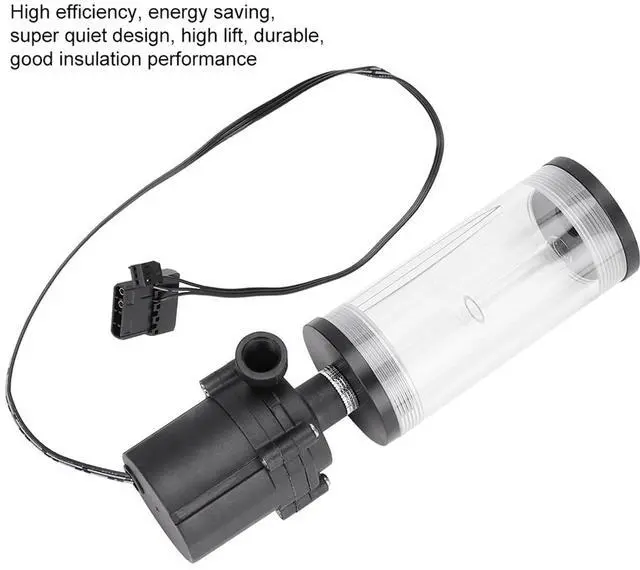 Alt view image 7 of 7 - EBTOOLS CPU Water Cooling System Pump Water Tank, Computer Cooling Tank PC Cylinder Pump System Leakproof Insulating