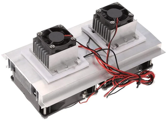 Alt view image 7 of 7 - Ymiko Thermoelectric Peltier Refrigeration Cooling System Kit Semiconductor Cooler Large Radiator Cold Conduction Module Double Fans High Power 120W for DIY Electronics Enthusiasts