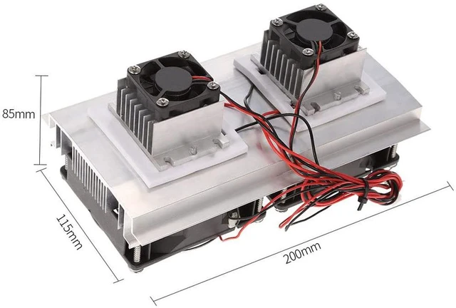 Alt view image 2 of 7 - Ymiko Thermoelectric Peltier Refrigeration Cooling System Kit Semiconductor Cooler Large Radiator Cold Conduction Module Double Fans High Power 120W for DIY Electronics Enthusiasts