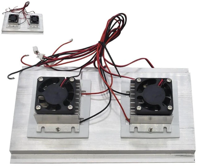 Alt view image 4 of 7 - Ymiko Thermoelectric Peltier Refrigeration Cooling System Kit Semiconductor Cooler Large Radiator Cold Conduction Module Double Fans High Power 120W for DIY Electronics Enthusiasts