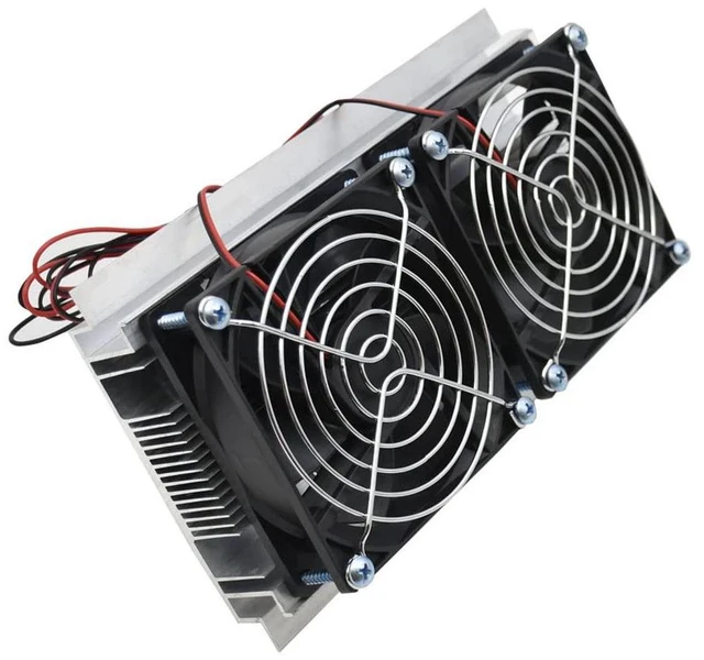 Alt view image 3 of 7 - Ymiko Thermoelectric Peltier Refrigeration Cooling System Kit Semiconductor Cooler Large Radiator Cold Conduction Module Double Fans High Power 120W for DIY Electronics Enthusiasts