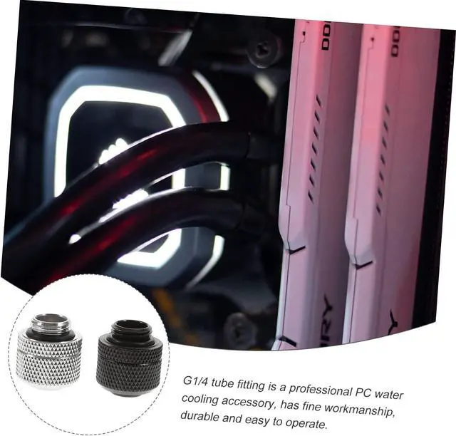 Alt view image 2 of 7 - 10pcs Water Cooling Thread Tube Connectors Fittings for Cooling System Adapters Computer Supply
