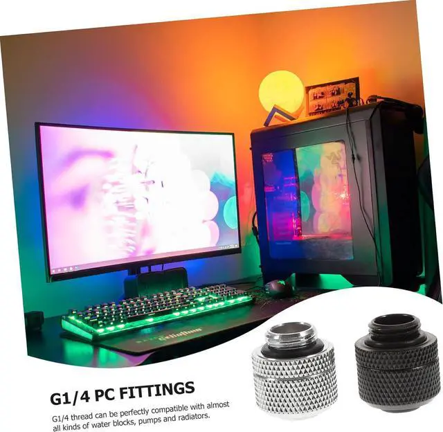 Alt view image 3 of 7 - 10pcs Water Cooling Thread Tube Connectors Fittings for Cooling System Adapters Computer Supply