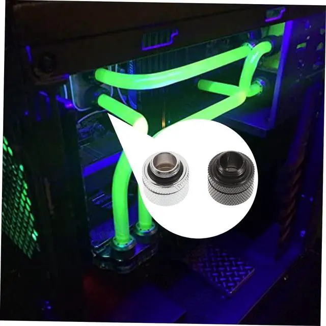 Alt view image 6 of 7 - 10pcs Water Cooling Thread Tube Connectors Fittings for Cooling System Adapters Computer Supply