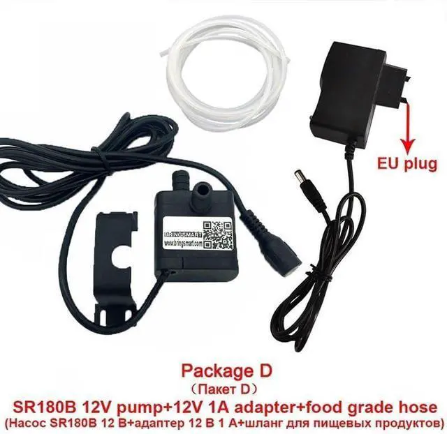 Alt view image 2 of 4 - SR180B 12V DC Micro Water Pump 245-350L/H Computer Cooling Cycle Usage 2.1-3M Low Pressure Silent Brushless(3M Food Grade Hose,180B Package D)