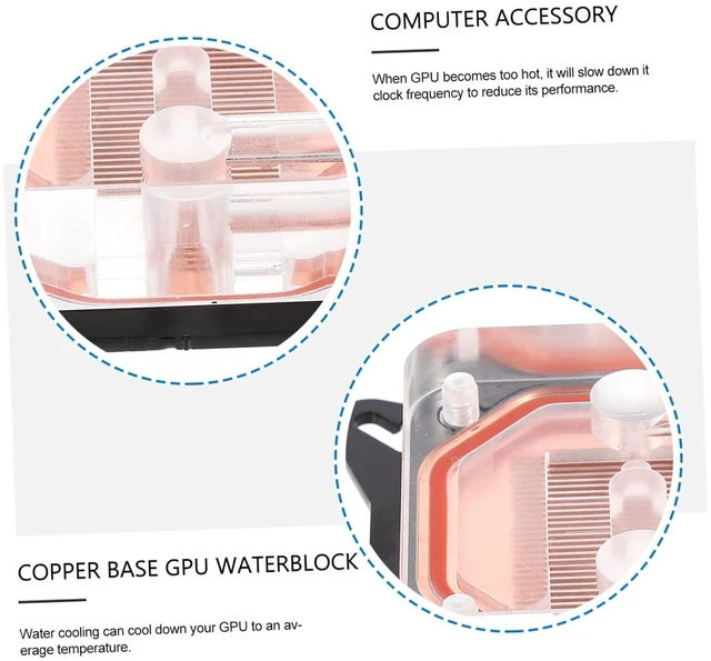 Alt view image 6 of 6 - POPETPOP Copper Base GPU Water Block with Cover High Performance Heat Conduction Accessory for Efficient