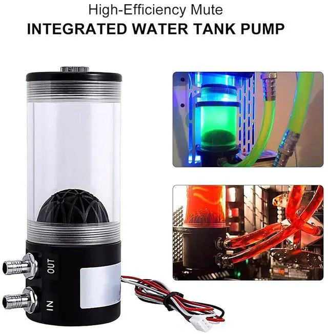 Alt view image 2 of 7 - DC 12V CPU CO2 Cooling Water Liquid Cooler Kit, Silent Water Cooling System with Integrated Pump, Easy to Install and Use for Maximum 500L / H 10W for Various Devices