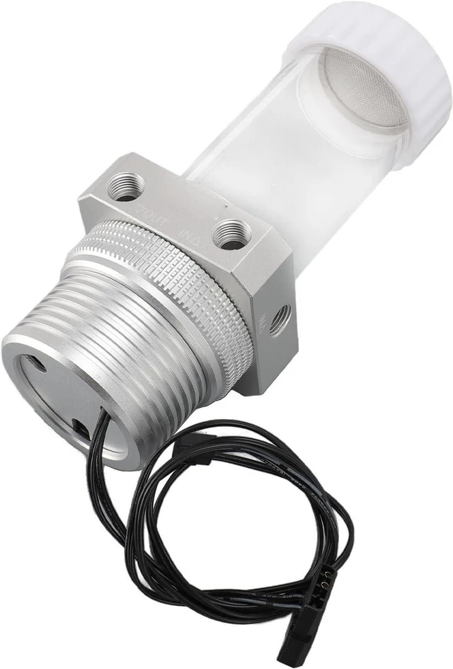Alt view image 4 of 7 - Pump Reservoir Combo, Cooling Pump Tank PC G1/4 PC Integrated Tank 30 Mesh Filter 1100L / H 5900RPM for Cooling System (Silver)