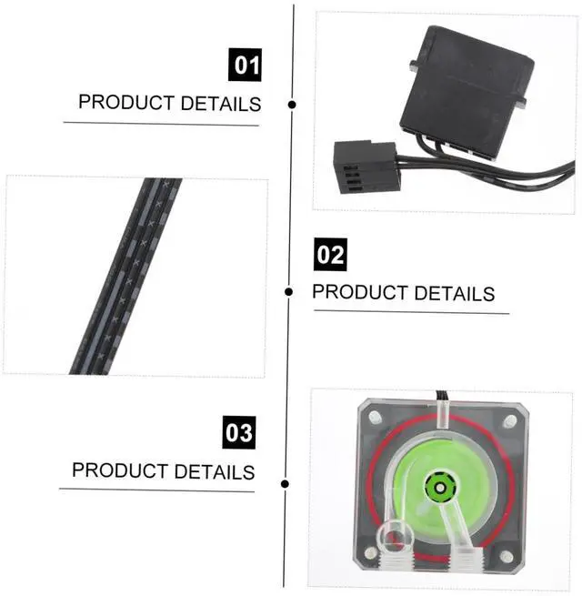 Alt view image 3 of 7 - Mikinona Water Cooling Pump Rate Thread Interface Durable Liquid Cooling System Replacement for DIY