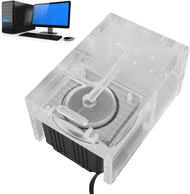 Alt view image 6 of 7 - Asixxsix PC Pump Reservoir Combo, 150ml 11.5ft Lift Pub EG6 FX Integrated Centrifugal Water Pump Tank with 4Pin Connector and Stand for PC CPU Liquid Cooling System