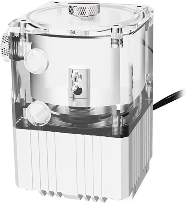 Alt view image 3 of 5 - Computer Water Cooler Integrated Water Pump Tank With Brass Defoamer Magnetic Levitation Pump Core. PUB-Q2YT(Silver)