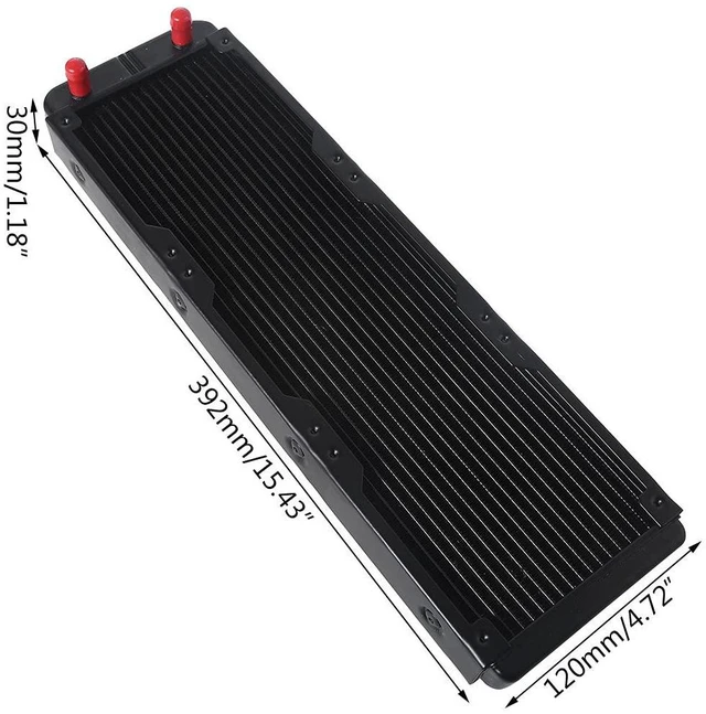 Alt view image 5 of 7 - 18 Pipe Aluminum Heat Exchanger Radiator for PC CPU CO2 Water Cool Computer G1/4" Aluminum Radiator with Tube