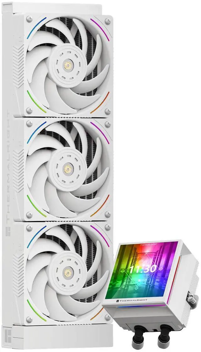 Main image of Hyper Vision 360 ARGB White CPU AIO Cooler,PC 360 Specification Water Cooler System,3.95in Screen High Performance Pump,IPS LCD Screen with 480x480 Resolution,for AM4/AM5;Intel 1700/1851