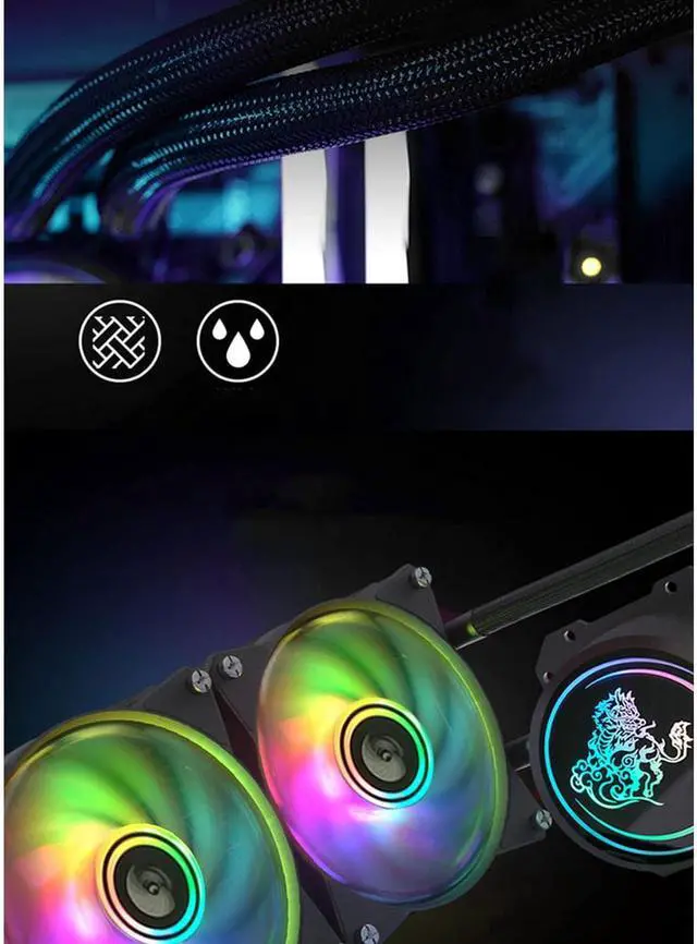 Alt view image 3 of 7 - CPU Liquid Cooler 5V ARGB Water Cooling 240mm/360mm For LGA 2066/2011 2011 115X AM4/AM3+/AM3/FM2+