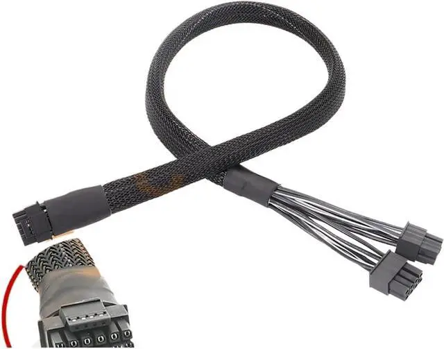 Main image of 12VHPWR Modular 2 * CPU 8-pin to 16 pin 3* CPU 8-pin Male RTX 4090 for Cooler Master V SFX V550 V650 V750 V850(80cm,Black 2X8PM)