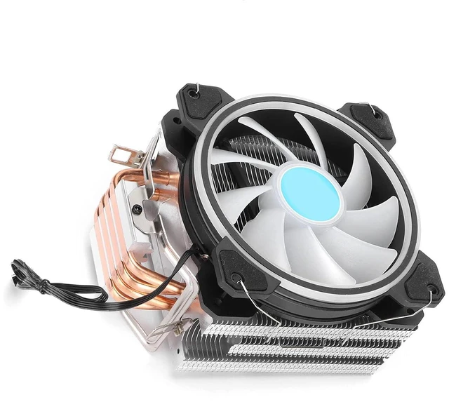 Alt view image 5 of 7 - CPU Cooler with Fast Heat Dissipation, Pure Copper Four Heat Pipes, Mute RGB Fan for Desktop Computers, Supports and Platforms