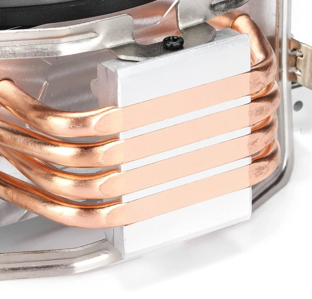 Alt view image 4 of 7 - CPU Cooler with Fast Heat Dissipation, Pure Copper Four Heat Pipes, Mute RGB Fan for Desktop Computers, Supports and Platforms