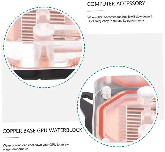 Alt view image 4 of 7 - Mipcase Cover Copper Base GPU Waterblock for Water Cooling Graphic Card Cooling Block Temperatures Enhances