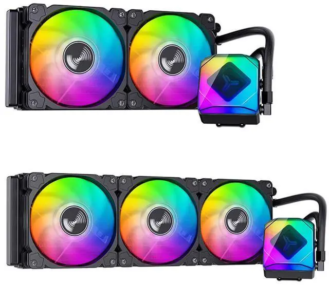 Alt view image 3 of 7 - Aluminum CPU Liquid Cooler ARGB CPU Water Cooler PWM & Fans For LGA 1700/1200/115X/2011/AM4/AM5