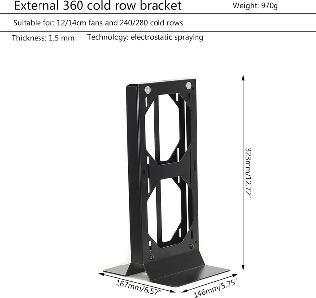 Alt view image 7 of 7 - External Water Cooling Dock Bracket for ITX Computer for Case Laptop 240 360mm Cooler Radiator Multifunction Stent EXWCD-240/360