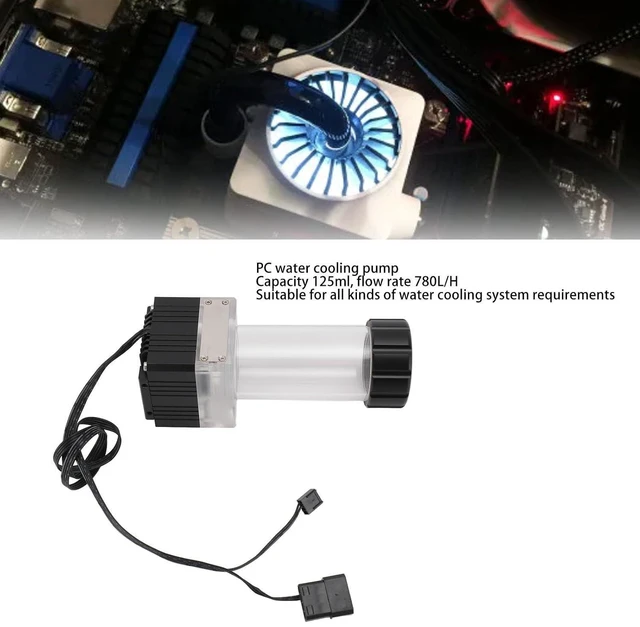 Alt view image 6 of 7 - G1/4 PC Water Pump, 125ML Cooling Heat Exchanger Water Pump, Computer Liquid Water Cooling Radiator with 30 Mesh Filter Mesh, Automatic Speed Regulation, Sine Wave Drive (Black)