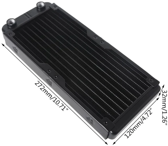 Alt view image 4 of 7 - 240mm 10 Tube Computer Water Cooling Radiator G1/4 Female Thread Heat Dissipation for Computer PC CPU Water Cool