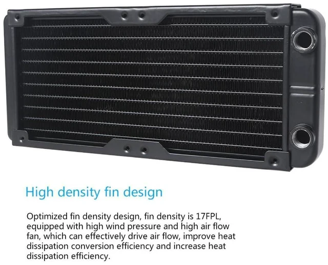 Alt view image 5 of 7 - 240mm 10 Tube Computer Water Cooling Radiator G1/4 Female Thread Heat Dissipation for Computer PC CPU Water Cool