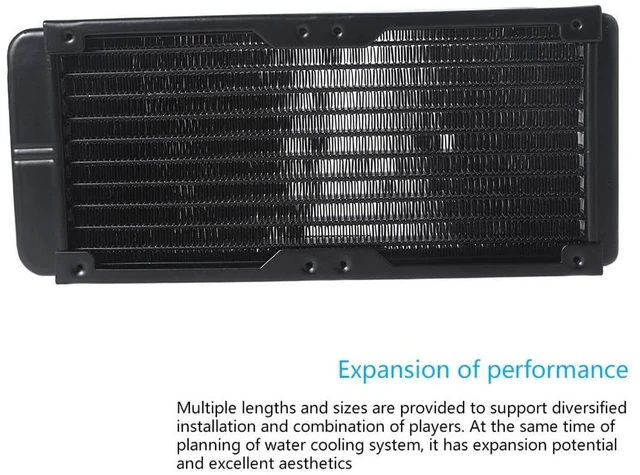 Alt view image 6 of 7 - 240mm 10 Tube Computer Water Cooling Radiator G1/4 Female Thread Heat Dissipation for Computer PC CPU Water Cool