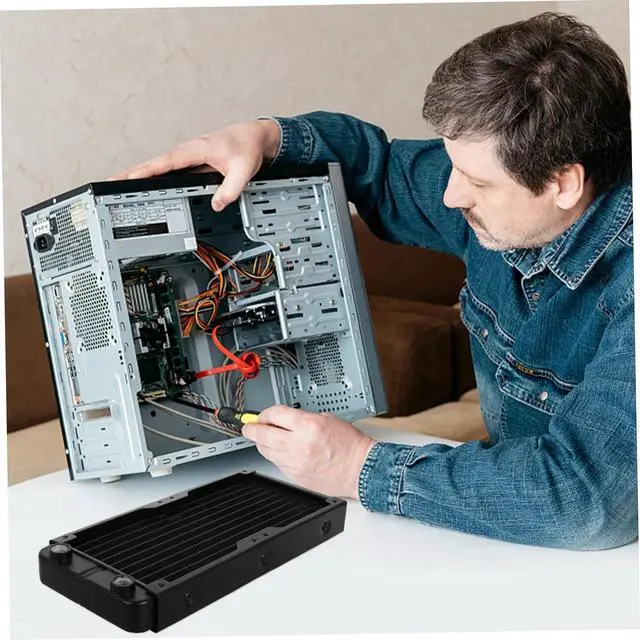 Alt view image 6 of 7 - Water Cooling Radiator for CPU and Graphics Card Pc Heat Sink System Liquid Cooler Pc Parts