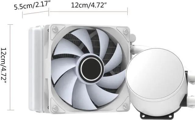 Alt view image 5 of 7 - Aluminum CPU Liquid Cooler RGB CPU Water Cooler PWM & Fans CPU Liquid Cooler Good Heat Dissipation