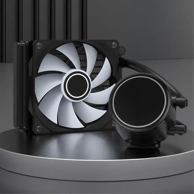 Alt view image 3 of 7 - Aluminum CPU Liquid Cooler RGB CPU Water Cooler PWM & Fans CPU Liquid Cooler Good Heat Dissipation